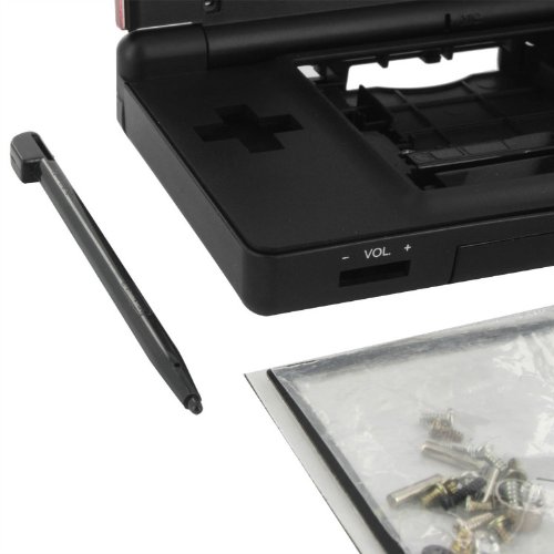 eForBuddy Full Replacement Housing Case with Screws for Nintendo DS Lite, Black, Red