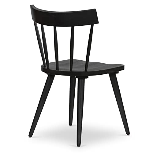 Poly & Bark Hava Dining Chair,Oak, Black #TOP3