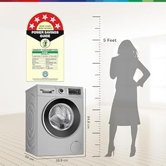 Bosch 10kg 5 Star Anti Stain & AI Active Water Plus Fully Automatic Front Load Washing Machine with Built in Heater (WGA252ZSIN, Pretreatment, Iron Steam Assist & Allergy Plus, Silver)