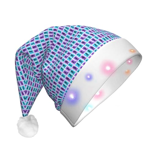Bkdogkt Gorro de Navidad con luces para hombre y mujer, diseño de juego de gimnasia