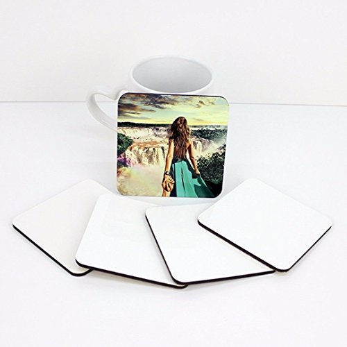 RETERMIT 10 pcs Sublimation Blank DIY Customized MDF Square Coaster Hardboard Coaster Sublimation Coaster Blank Coaster 4by4 (10x10cm)