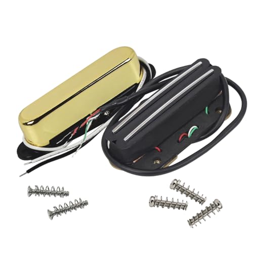 FLEOR Alnico 5 TL Pickup Hot Rail Humbucker Bridge Pickup 12.5~13k & Single Coil Neck Pickup Gold 7~8K Fit TL Guitar Part