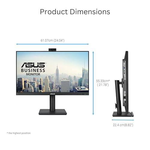 ASUS 27” 1080P Video Conferencing Monitor (BE279QFK) - Full HD, IPS, 100Hz, Frameless, Built-in Webcam, Mic Array, Speaker, Height Adjustable, Ergonomic Design, Eye Care, Wall Mountable, 3 yr warranty by Asus - Image 7