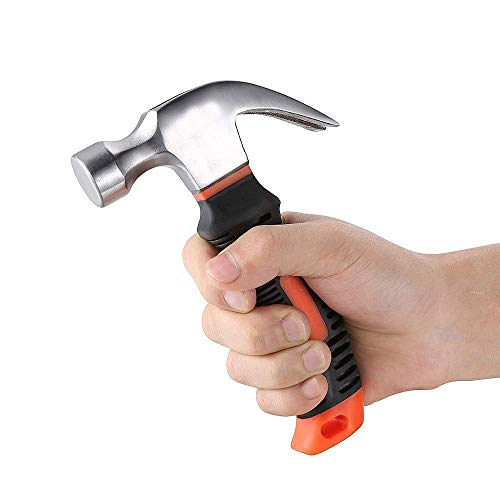 Image of MSA Heavy Duty 1PCS Small Hammer Stubby Mini Claw Hammers Short Handle Plastic Grip,Iron Hammer Car Safety Glass Escape Hammer Broken Window Hardware Tools - Random Colour