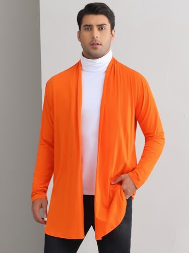 Lars Amadeus Cardigan for Men's Ruffle Shawl Collar Long Sleeve Open Front Lightweight Drape Cape Overcoat2