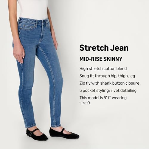 Image of Amazon Essentials Women's High Stretch Mid-Rise Skinny Jeans