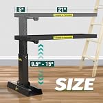 Foldable | Heavy-Duty Ladder Extender Pro, High Strength Steel Material Design Ladder Extension Pro for Stairs w/Non-Slip Mat, 9.5-15" Adjustable Height, Applicable Feet Spacing 25"