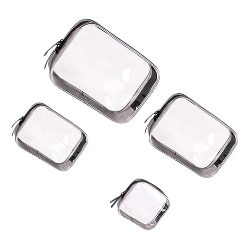 VALICLUD 4 Piezas Maquillaje Transparentes y Resistentes Neceser Portátil de PVC para Artículos Cosméticos