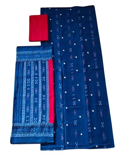 Image of Odisha Sambalpuri Handloom Woman's Pure Cotton Handloom Dress Material With Dupatta Bottom Wear 3 Pic Set Sambalpuri dress material Unstitched