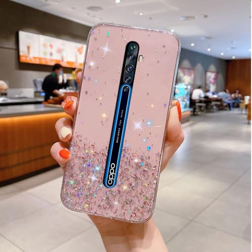 PAIXIKYZ Compatible con OPPO Reno 2Z-Funda Transparente TPU Antichoque con Purpurina Cielo Estrellado