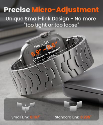 Image of AGIS02 Titanium Band for Apple Watch Ultra 3 /2 /1 Band 49mm & Series 11 /10 46mm, Grade 5 Titanium Ultra Watch Band for Men with DLC Coating, Durable and Lightweight iWatch Metal Strap