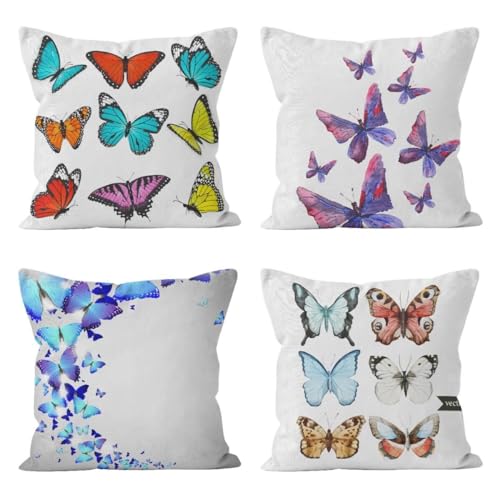 Tissu de lin housse de coussin coton imprimé papillon imperméable - 2
