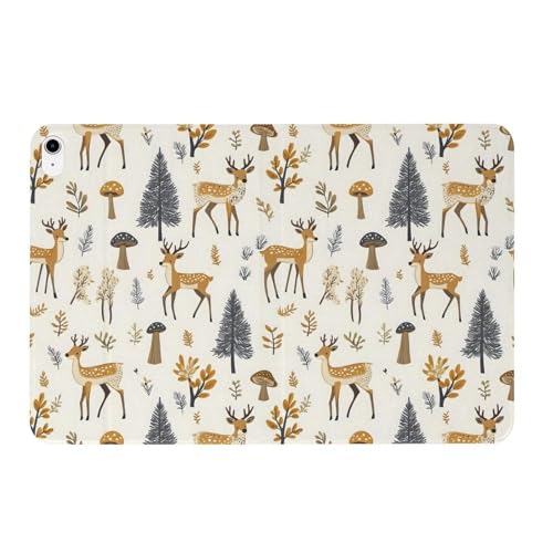Housse iPad 11 2025 et 10.9 motif élan et champignon avec support - 6