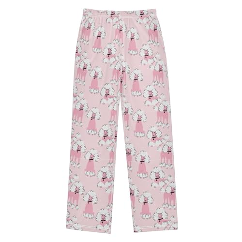 ZZXXB Pink Poodle Boys Long Pants Soft Trousers Elastic Waist Kids Lounge Bottoms with Pockets S-XL