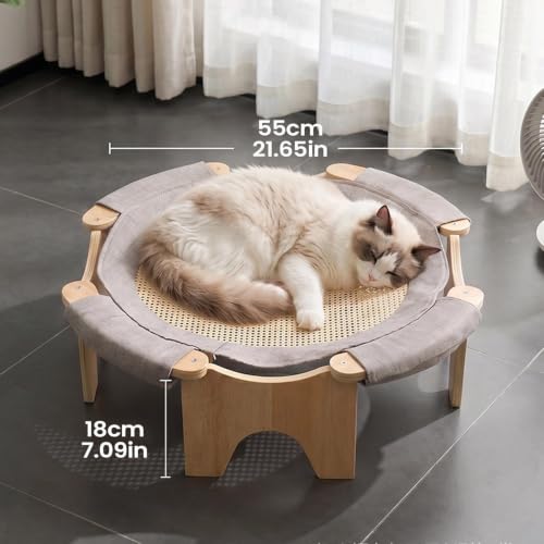 Cama elevada para gatos de malla mediana transpirable y refrescante para salón 7