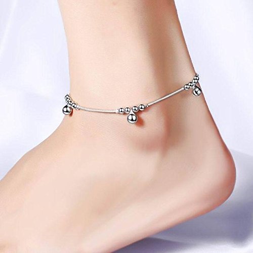 Cavigliera in Argento Sterling per Donna Cavigliere Regolabili Summer Beach Campane Carine Ciondolo Accessori per cavigliera Piede Catena Piede Gioielli