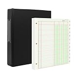 suituts 100 Sheets Accounting Ledger Paper with 3 Ring Binder and Monthly Tabs, 3 Column Columnar Analysis Pads, Refillable Accounting Ledger Notebook (8.5X11 Inch)