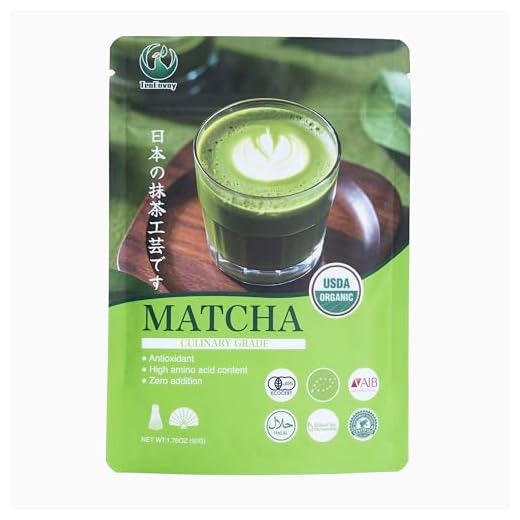 TEAENVOY Matcha Organic Culinary Grade - Sugar-Free Daily Matcha Green Tea Powder USDA & AIB Certified - Matcha for Lattes, Smoothies and Baking - 1.76oz pack
