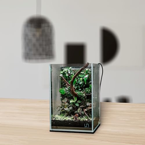 Image of Ultum Nature Systems Ultra Clear Rimless Aquarium - Low Iron Glass Fish Tank with 45 Mitered Edges, 5mm-12mm Thick, Leveling Mat Included (16T, Tall, 1.6 Gallon)
