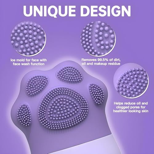 Image of MARKWELL Ice Roller for Face with Scrubber | Ice Roller for Face | Face Ice Roller for Men & Women | Ice Cube Roller for Glowing Skin & Puffy Eyes | Reusable & Unbreakable (Purple)