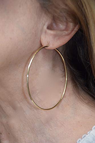 Image of 14K Gold Classic Real Hoop Earrings, (2mm Tube)
