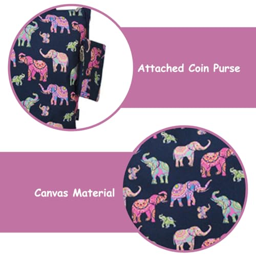 Image of NGIL Medium Top Zipper Closure Canvas Tote Bag with Attached Matching Coin Purse For Moms and Nurses