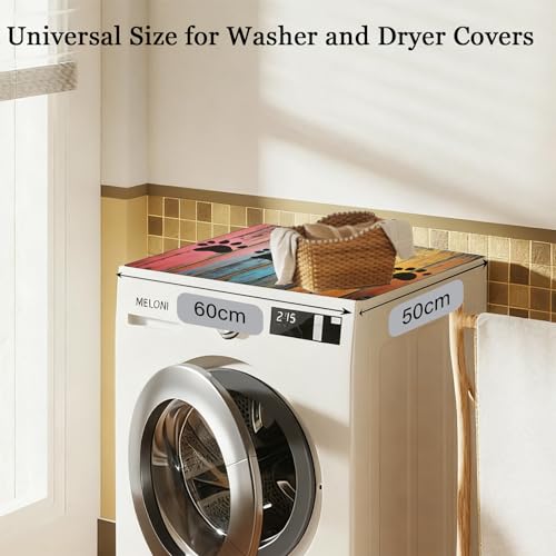 Image of Washer and Dryer Covers for the Top, Non-slip Dryer Top Protector Mat, Dust-proof Washing Machine Cover, 23.6 inch x 19.7 inch (Dog paw print, 23.6 inch x 19.7 inch)