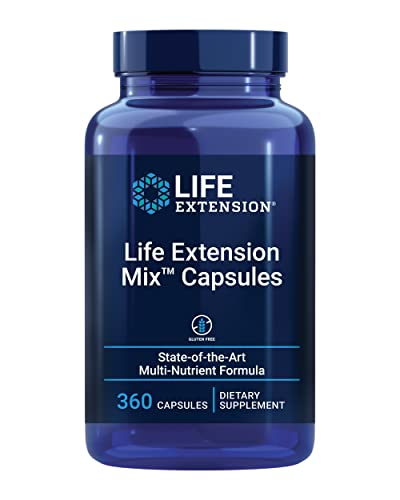 Life Extension Mixâ¢ Capsules, high-Potency, Advanced Vitamin, Mineral, Fruit & Vegetable Formula, Vitamin C, B, D, E, Magnesium, for Whole-Body Health, Healthy Aging, Gluten-Free, 360 Capsules