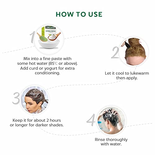 INDUS VALLEY Bio Organic Herbal Henna Powder Rich Colour and Lustrous Shine (200g+50g, Green)