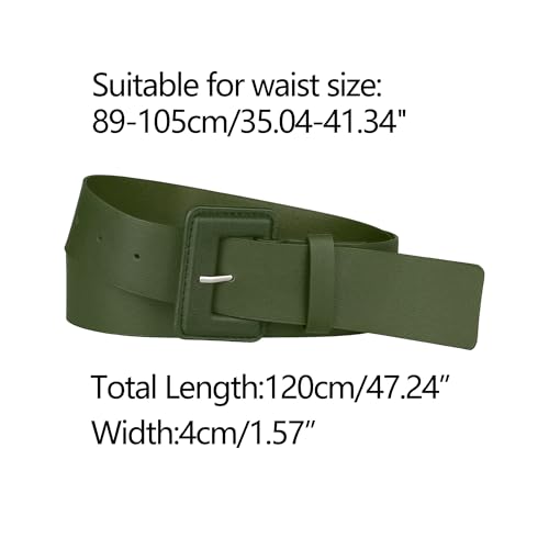 Allegra K Ladies Plus Size Pure Belts, Adjustable Rectangle Buckle Wide Waistband Belt for Dress3