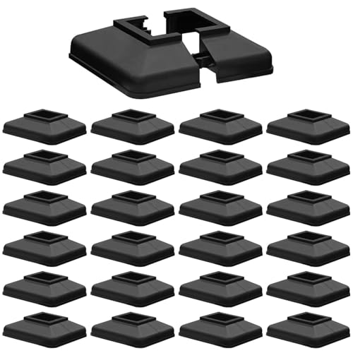 Image of Plastic Lower Post Base Cover, Decorative Square Railing Base Trim, Durable Fence Post Flange Skirt for Patio, Porch, Stair, and Railing Systems (24pack, Fit 1.5'' Post)