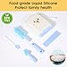 Portable Baby Bottle Brush Set - 7 in 1 Baby Bottle Cleaner Kit, Baby Travel Essential Bottle Washing Kit with Silicone Bottle Brush, Nipple Brush, Straw Brush, Drying Rack for Home and Travel（Blue）