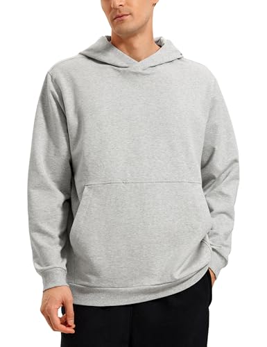 CRZ YOGA Mens Fleece Hoodies Basic Casual Hooded Sweatshirts Long Sleeve Pullover Workout Tops with Pocket