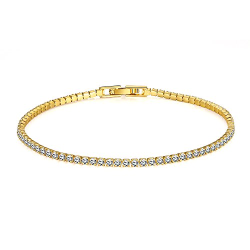 Preisvergleich Produktbild TPHui Damen-Armband, vergoldet, 18 Karat, Zirkonia-Kristall, Schmuck für Frauen
