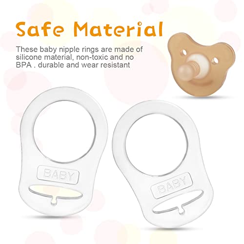 Vicloon Silikonring für Schnullerkette, 12 Stück Baby Silikonring Schnullerhalter Baby Ring Adapter, Schnullerkette Silikonring für Silikon Baby Dummy Schnuller Clip (Transparente)