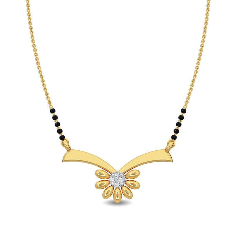 Image of KISNA JEWELS 14KT|18KT BIS Hallmark Pure Gold and Diamond Mangalsutra For Women
