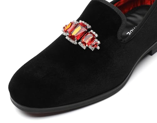 Men's Velvet Loafers Glitter Diamond Party Wedding Shoes3