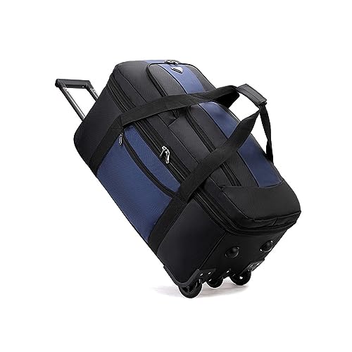 キャリーケース ボストンキャリー オックスフォード布 キャリーバッグ 大容量 軽量 撥水加工 マチ拡張機能 3way 折りたたみ 盗難防止 耐磨耗 旅行バッグ ビジネス 出張 引越し 修学旅行 トロリーバッグ 軽音 ブルー M