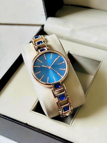 Image of AMERICANVIBER Red Diamond-Studded Women's Analog Watch with Adjustable Strap, Stylish Round Dial Wrist Watch for Girls & Ladies, Suitable for Casual, Office, and Formal Use