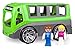 LENA- Truxx, Circa 27 cm, Gioco Viaggio Robusto e 2 Personaggi Completamente Mobile, Set Bambini dai 2 Anni in su, Autobus Giocattolo in Verde/Grigio, Colore Bus, 4454