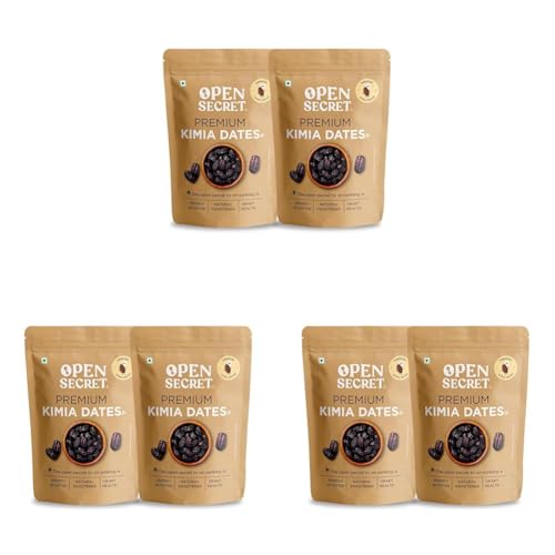 Image of Open Secret Kimia Dates | 800gm | Healthy Snacks, Khajoor, Khajur, Dry Fruits, Dates with No Added Sugar Healthy Food & Nutritious (400gm x 2) (Pack of 3)