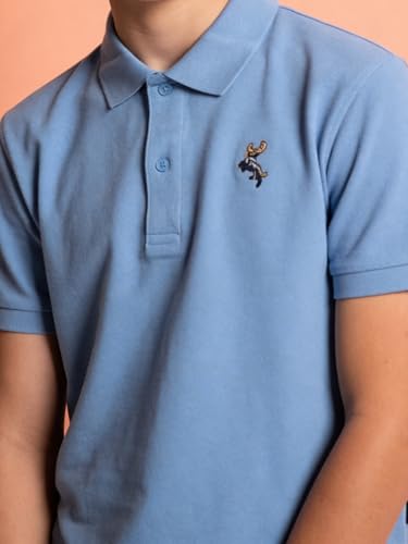 Image of Li'l Tomatoes Boys Cotton Pique Polo T-Shirt | Solid Collared Half Sleeve Tee for Kids | Soft Breathable Summer Wear | Casual Smart Polo T-Shirt | 9-16 Years
