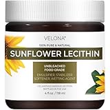 velona Pure Liquid Sunflower Lecithin 4 Fl Oz | Food Grade | Unbleached | Emulsifier, Stabilizer, Softener, Smoother, Wetting Agent | Use Today - Enjoy Results