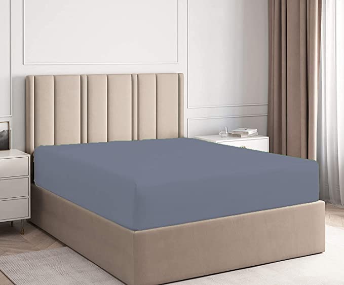 British Home Bedding, Plain Polycotton Percale Fitted Bed Sheets - Image 2