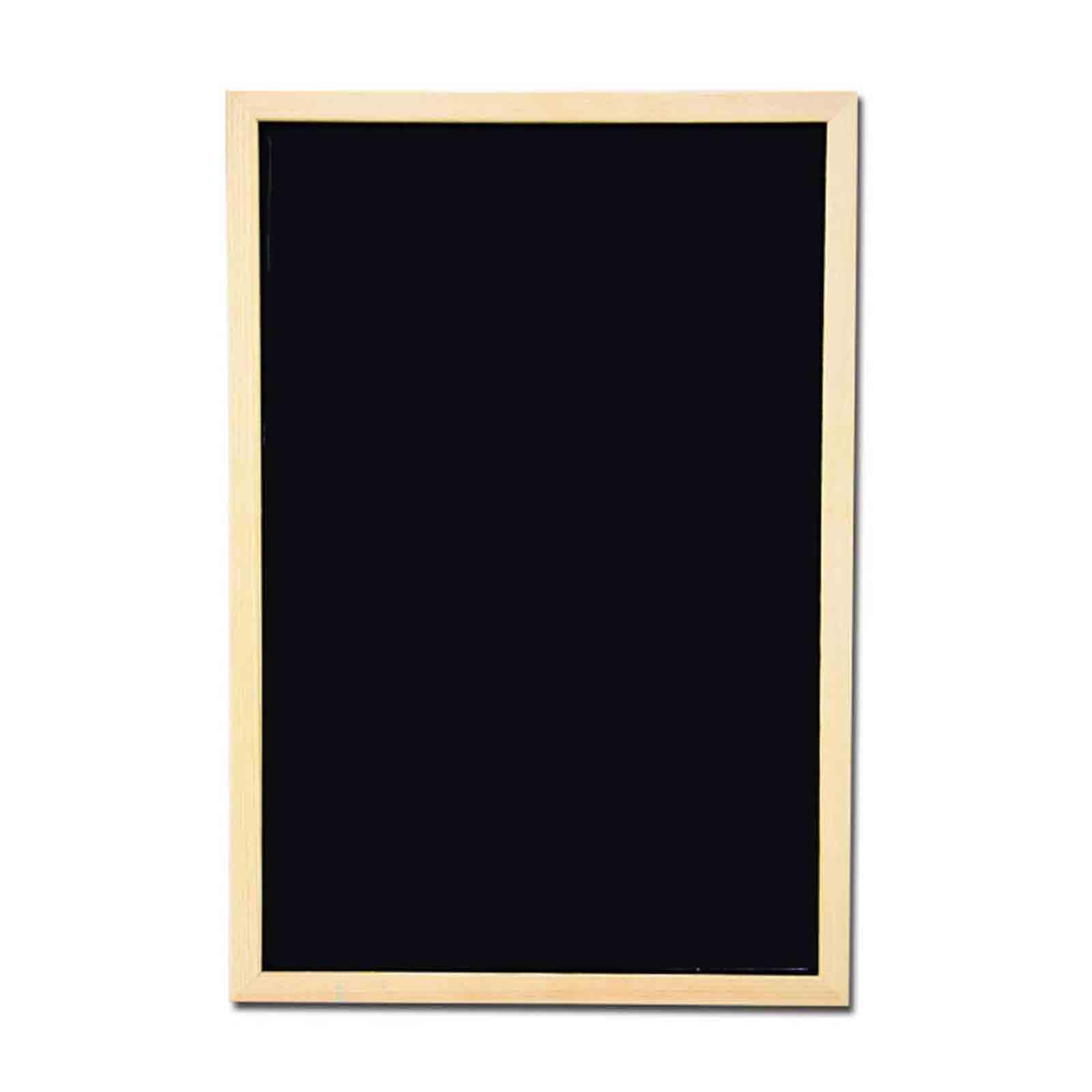Chalk Board Outdoor Chalkboard Blackboard Chalkboards Magnetic Dry Wipe Pen Paint Black Erasers Magnets Erasable Border Wooden Single Side Wall-Mounted Magnetic (Black,60x90cm)