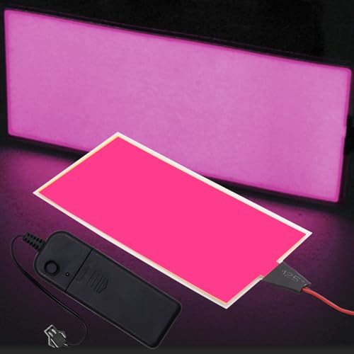 Image of [3 Modes] jose2015 12X5CM Electroluminescent EL Panel Light Pink,12V Flexible EL Panel Lights for Cosplay /Party /Decorate Light /Car /Advertising(with Battery Inverter)