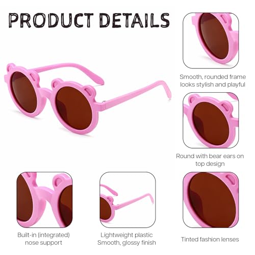 Image of SYGA Kids Goggles, UV Protection Eyewears with Round Shape Monkey Style, Suitable for Age 3 to 8 Years