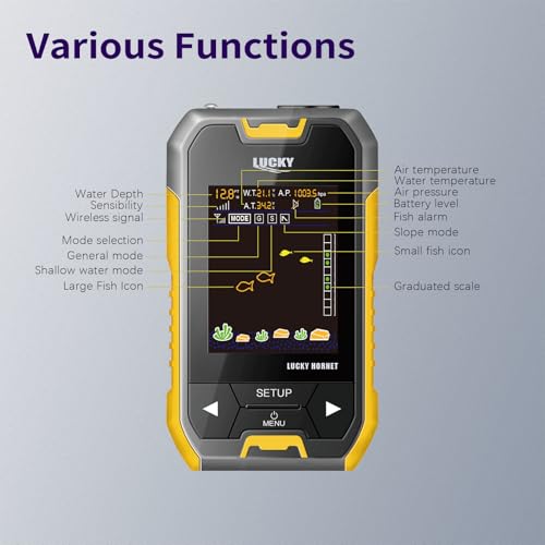 Image of LUCKY Kayak Portable Fish Depth Finder for Boats and Bank