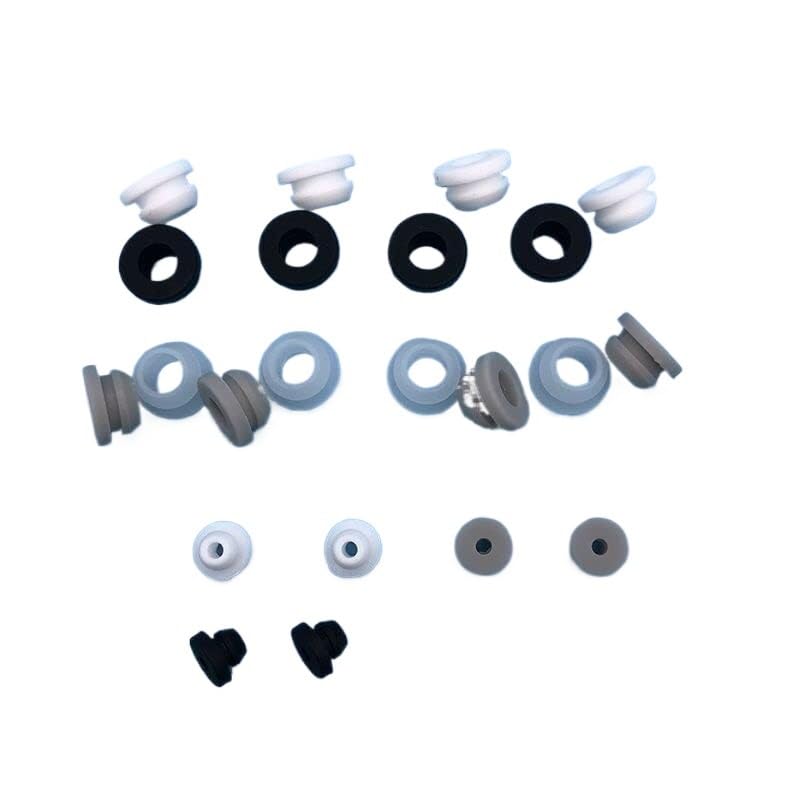 Ojales de goma a presión ， 10 arandelas de goma de silicona de 6 a 10 mm, arandelas de goma de silicona redondas(White,Shds015)