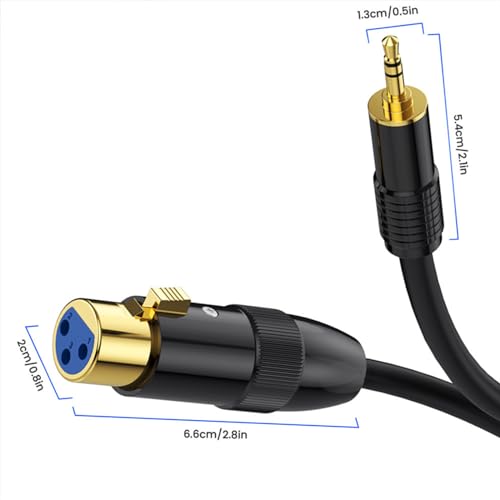 Cable adaptador Jack 3.5mm macho a micrófono 50cm miniatura 4